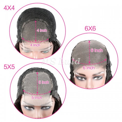 Water Wave 4x4 5x5 6x6 7x7 Transparent Closure Wig | Human Hair Wig | Lace Front